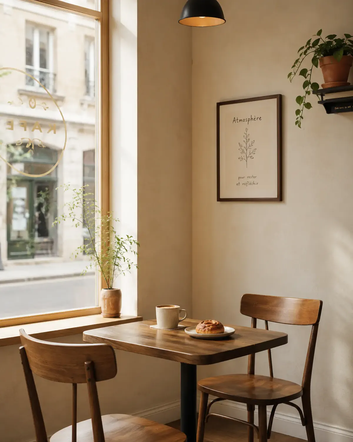 Fönsterbord inne på caféet