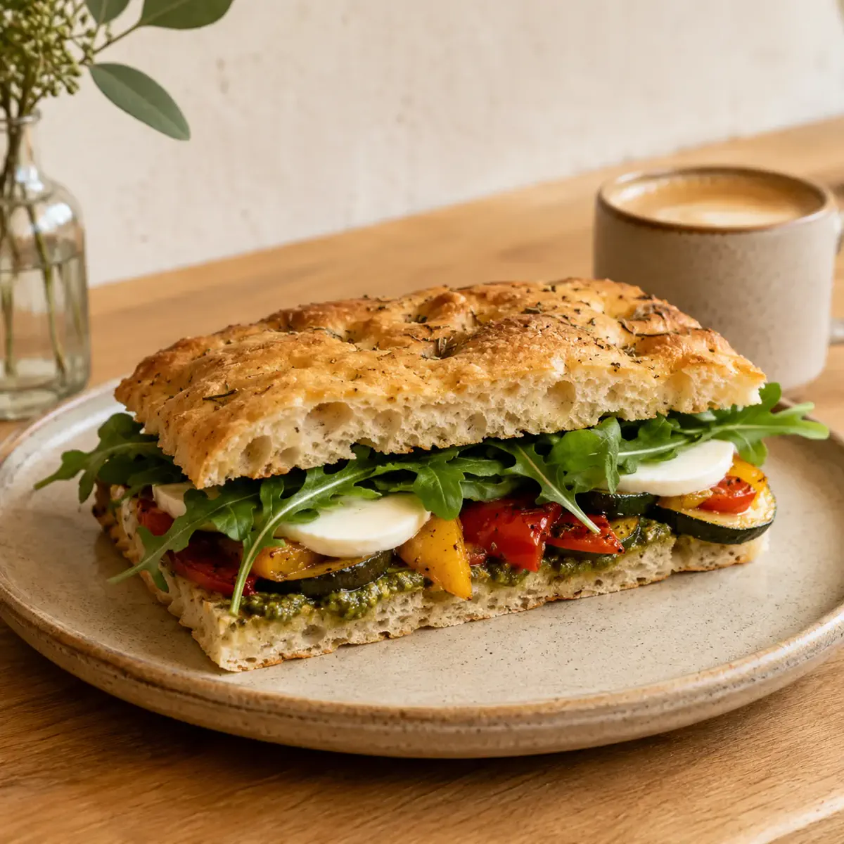 Vegetarisk focaccia med grönsaker
